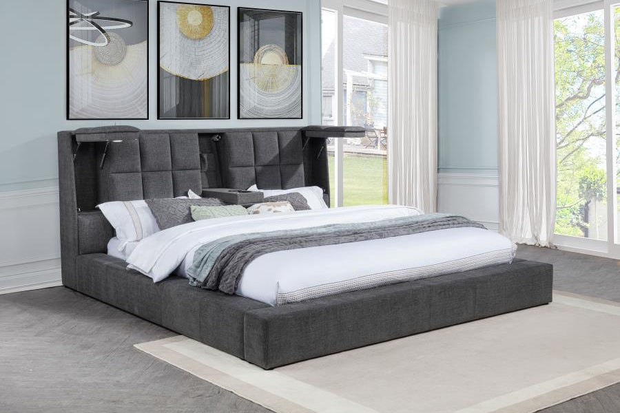 Dreux Upholstered Panel Platform Bed - Venini Furniture 
