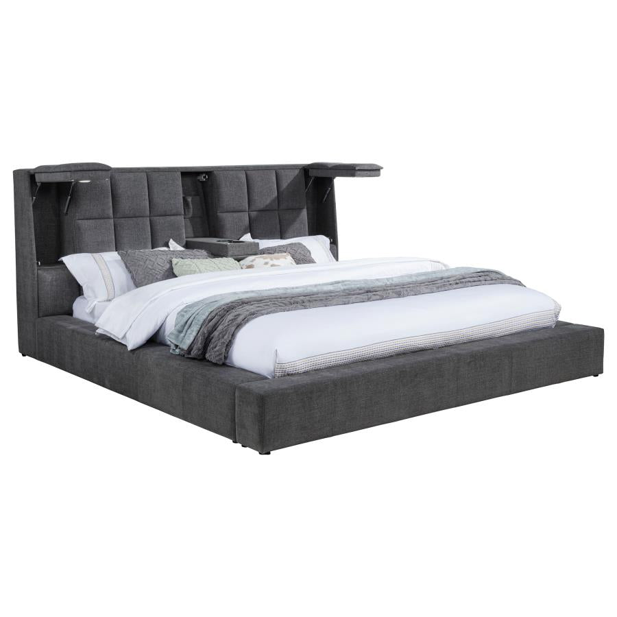 Dreux Upholstered Panel Platform Bed - Venini Furniture 