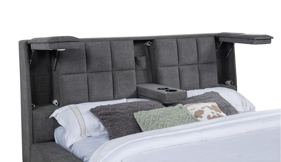 Dreux Upholstered Panel Platform Bed - Venini Furniture 