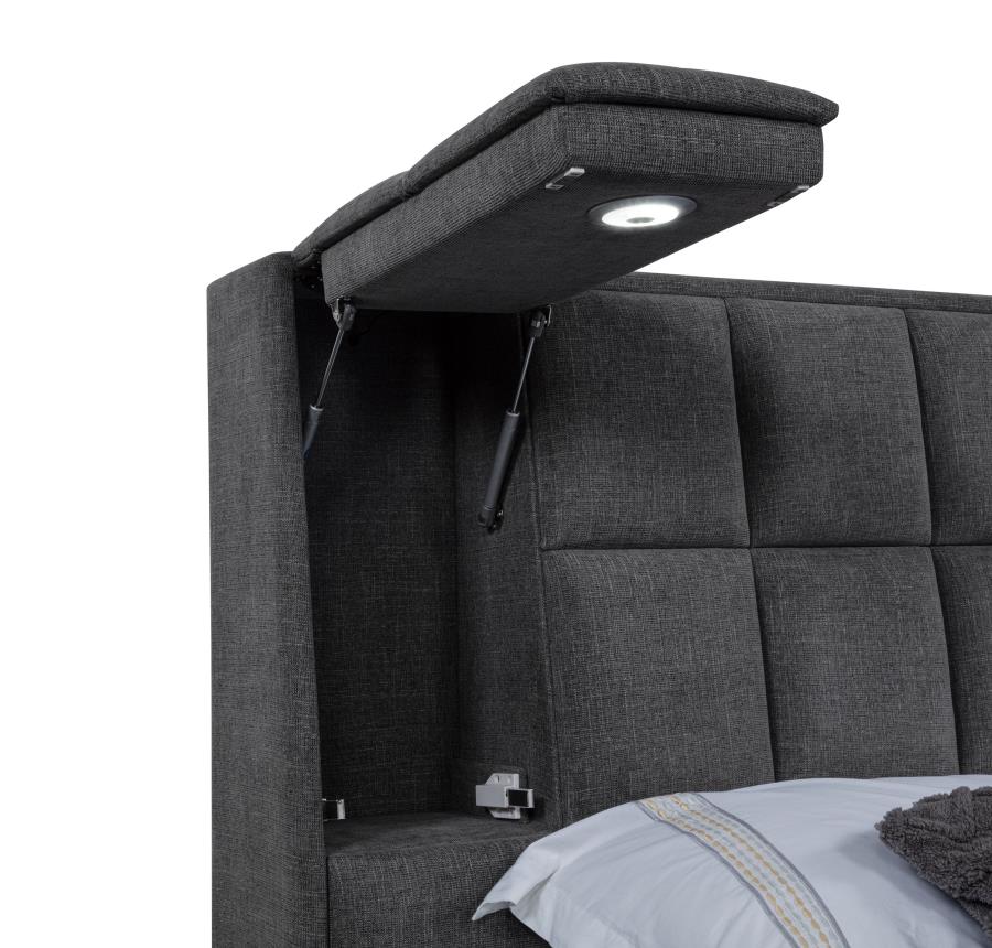 Dreux Upholstered Panel Platform Bed - Venini Furniture 