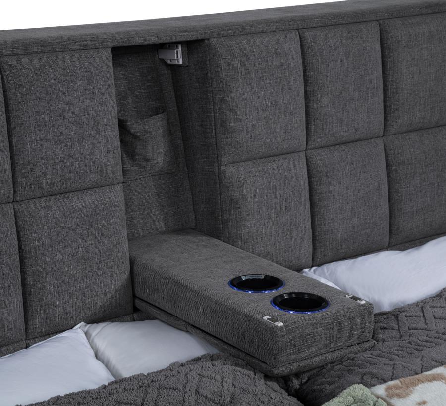 Dreux Upholstered Panel Platform Bed - Venini Furniture 