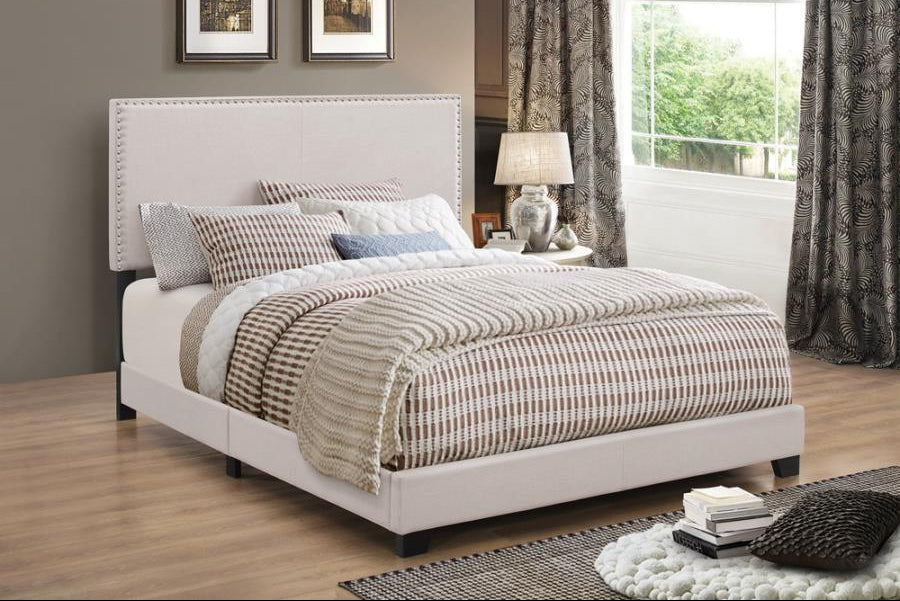 Boyd Upholstered Panel Bed Ivory - Venini Furniture 