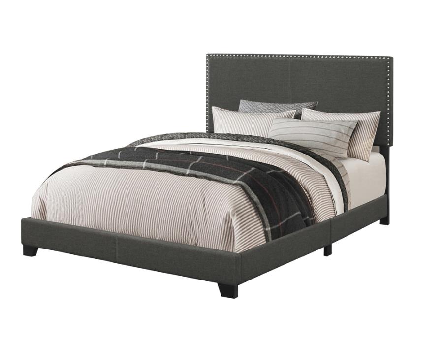 Boyd Upholstered Panel Bed Charcoal - Venini Furniture 