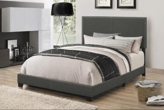 Boyd Upholstered Panel Bed Charcoal - Venini Furniture 