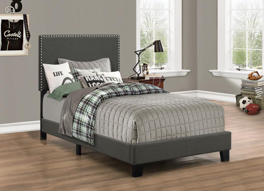 Boyd Upholstered Panel Bed Charcoal - Venini Furniture 