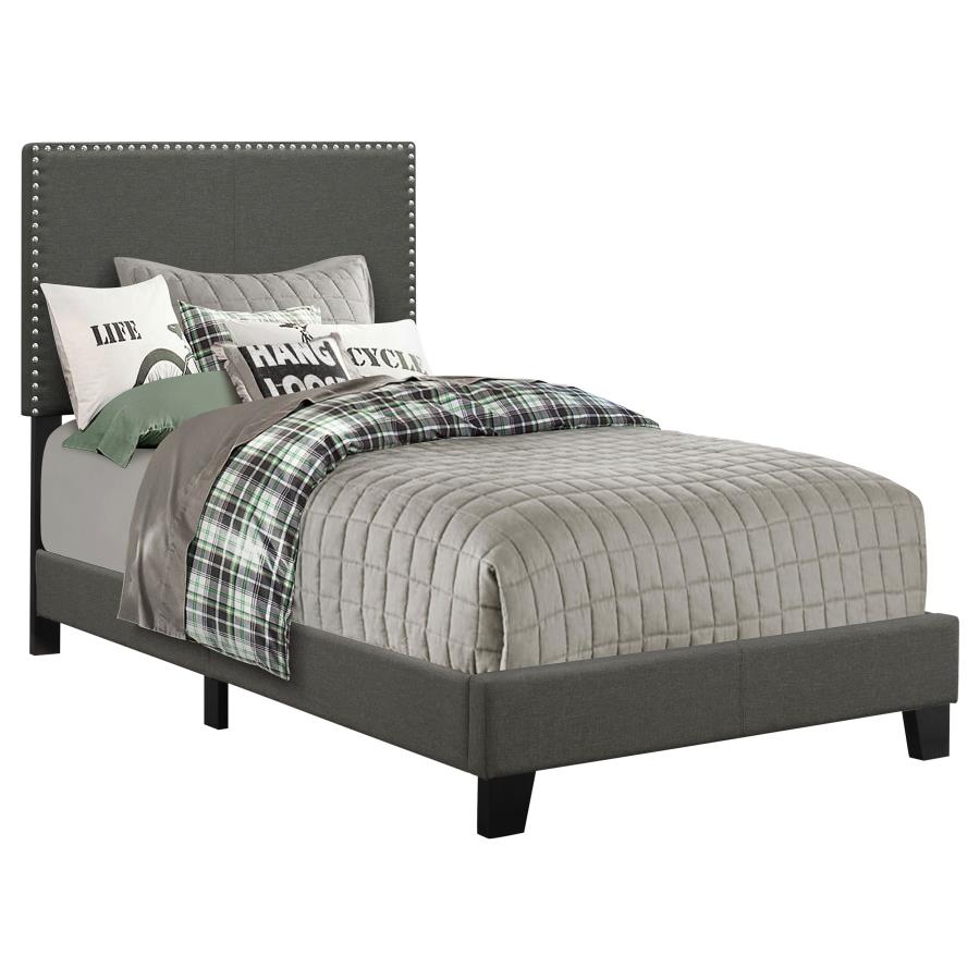Boyd Upholstered Panel Bed Charcoal - Venini Furniture 