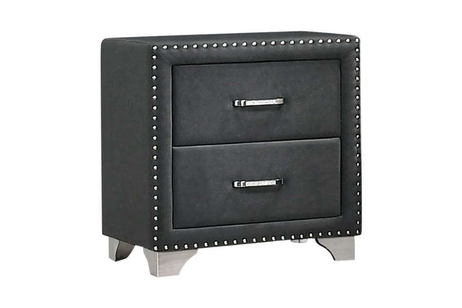 Barzini Upholstered Eastern King Wingback Bed Black 300643KE