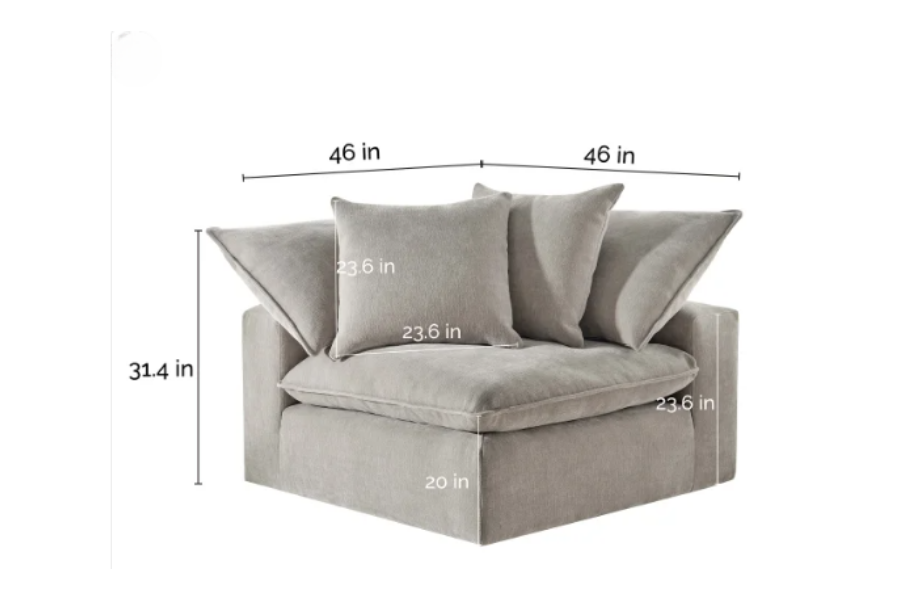 Sereen Fabric Corner Chair with 2 Pillows