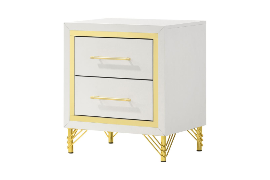 Lucia 2-drawer Nightstand Bedside Table White 224732