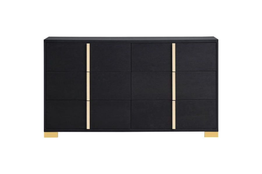 Marceline 6-drawer Dresser Black 222833 - Venini Furniture 