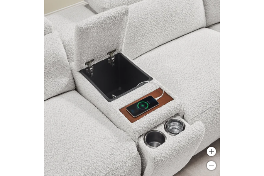 Monroe 6-piece Fabric Power Reclining Sectional with Power Headrests Floor model