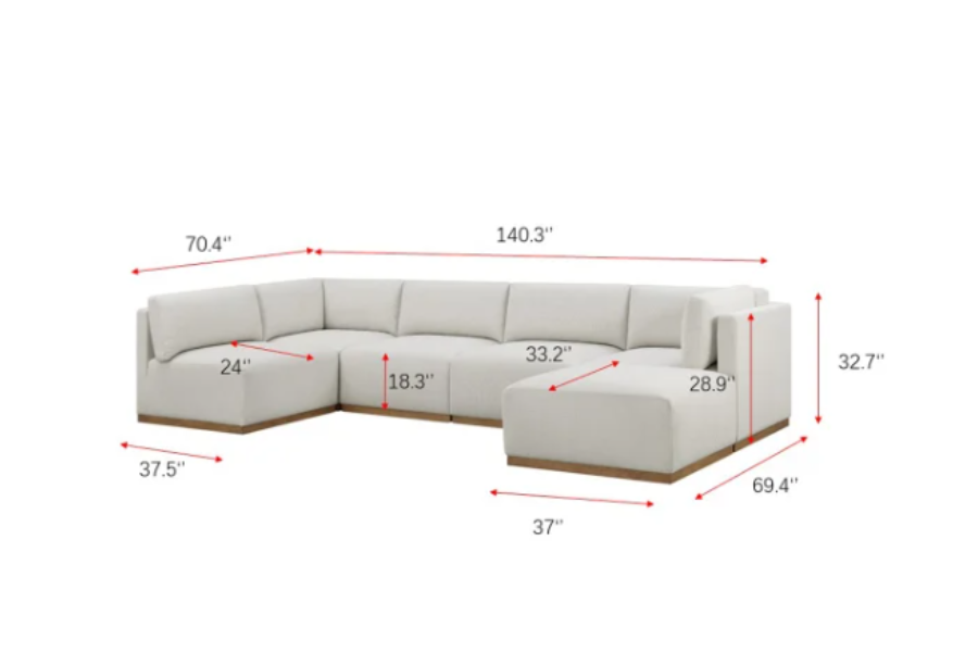 Henredon Murphy Fabric Modular Sectional with ottoman Floor Model
