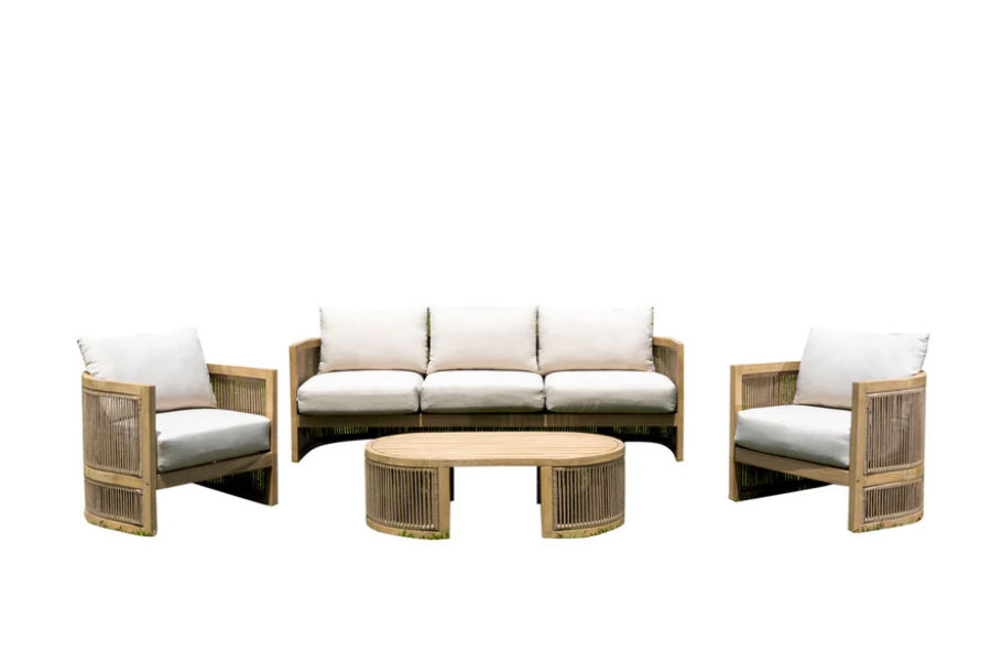 Panama Jack Cabo 4-Piece Sofa Seating Set SKU:PJO-4401-NAT-4PS
