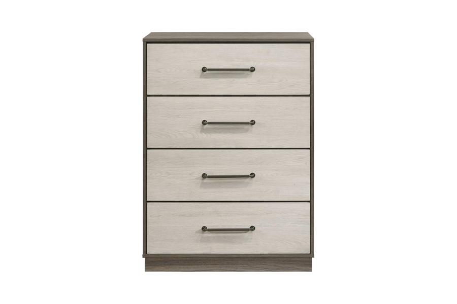 Fenwick 4-drawer Chest of Drawers Grey Oak 224985
