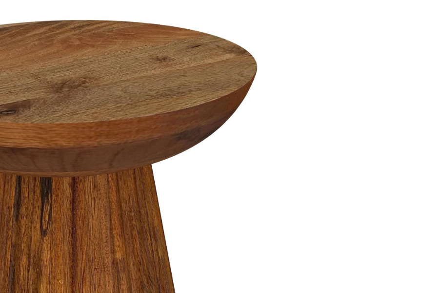 Aureo Round Solid Wood Accent Side Table Wild Honey 931155 Comming Soon - Venini Furniture 