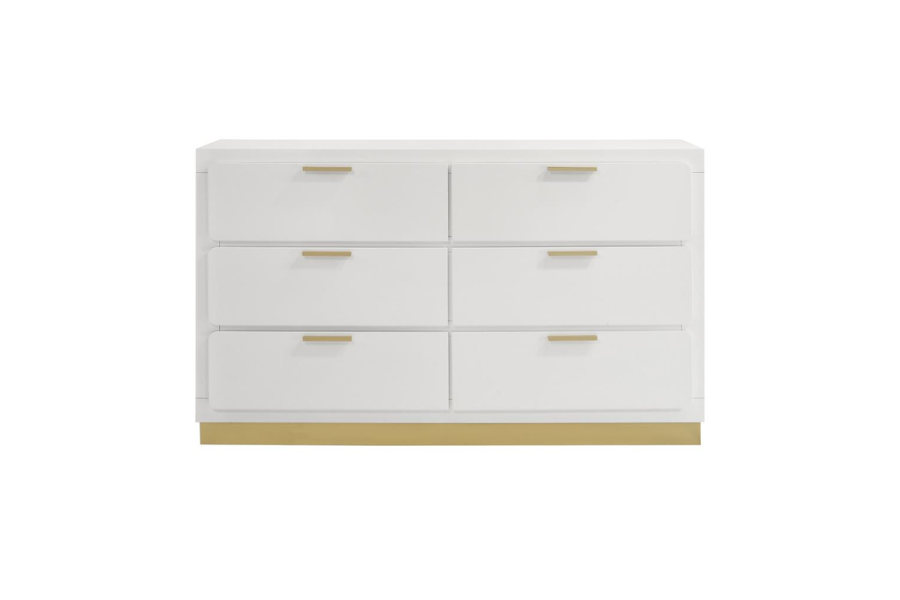 Caraway 6-drawer Dresser White 224773 - Venini Furniture 