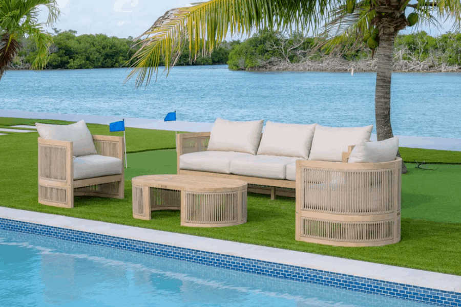 Panama Jack Cabo 4-Piece Sofa Seating Set SKU:PJO-4401-NAT-4PS