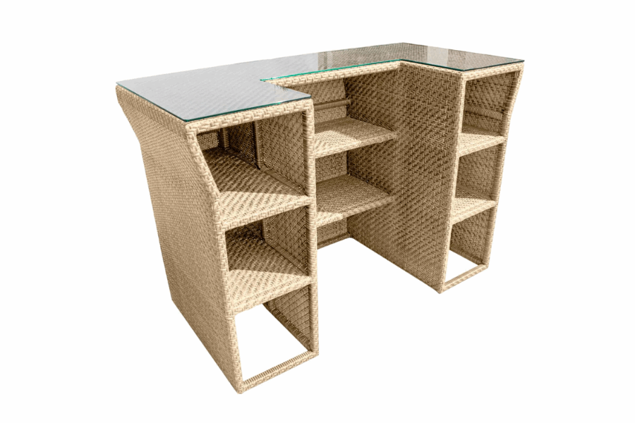 Panama Jack Austin Bar with Glass PJO-3801-NAT-BC-GL