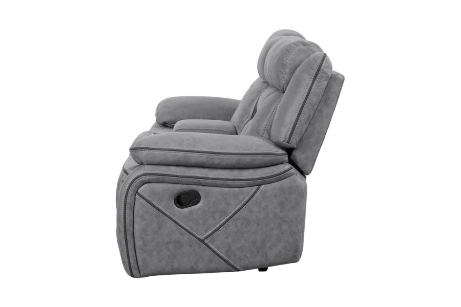 Higgins Upholstered Motion Reclining Loveseat Grey 602262