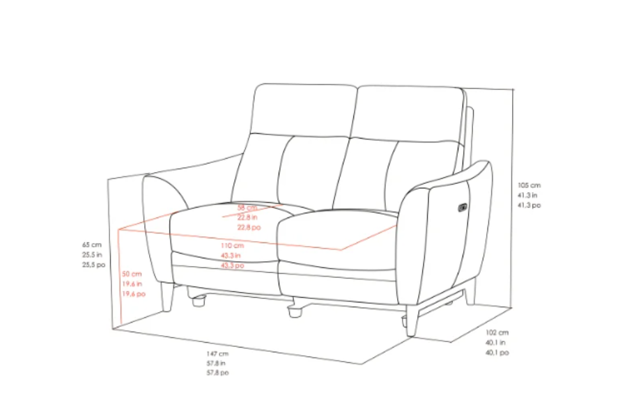 Crosslin Leather Power Reclining Loveseat with Power Headrests FLOOR MODEL