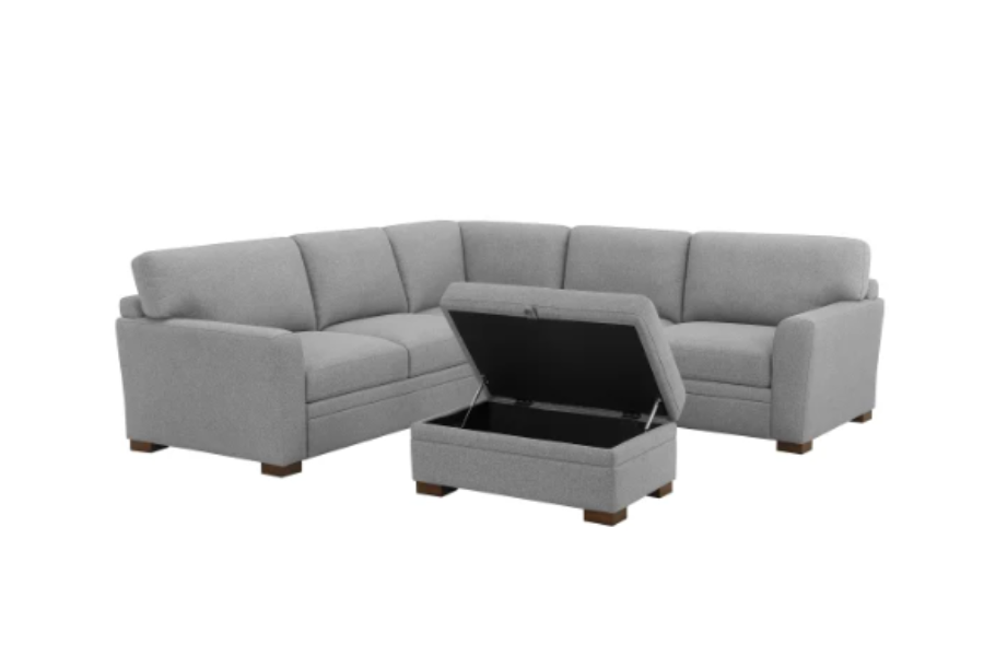 Thomasville Langdon Fabric Sectional with Storage Ottoman Floor Model