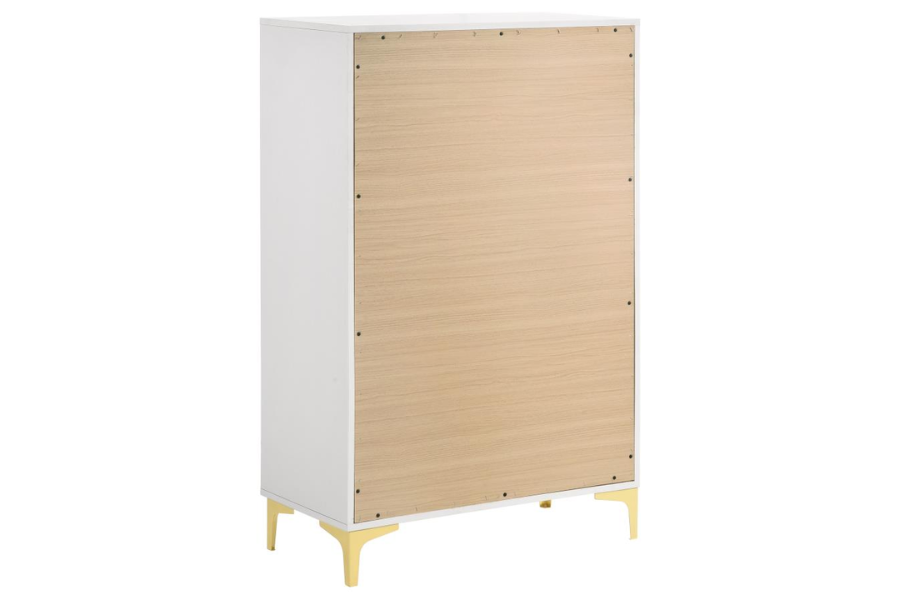 Kendall 5-drawer Bedroom Chest White 224405 - Venini Furniture 