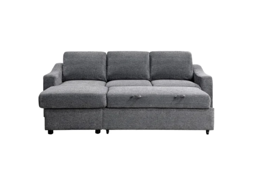 Coddle Aria Fabric Sleeper Sofa with Reversible Chaise Floor Model