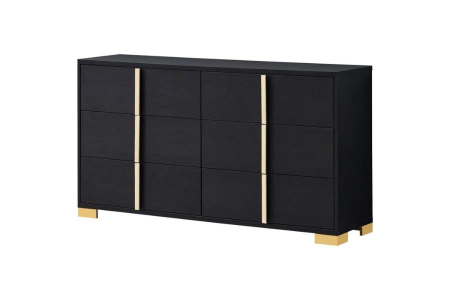 Marceline 6-drawer Dresser Black 222833 - Venini Furniture 