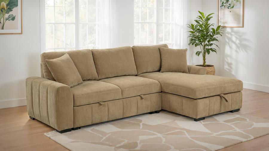 Pastrana Upholstered Sleeper Sectional Sofa RAF Chaise Grey 500359, LAF Chaise Grey 500349, LAF Chaise Camel 500358 &  RAF Chaise Camel 500348 - Venini Furniture 