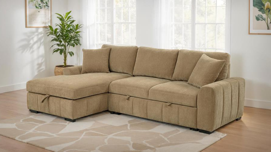 Pastrana Upholstered Sleeper Sectional Sofa RAF Chaise Grey 500359, LAF Chaise Grey 500349, LAF Chaise Camel 500358 &  RAF Chaise Camel 500348 - Venini Furniture 