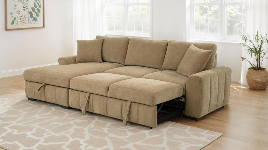 Pastrana Upholstered Sleeper Sectional Sofa RAF Chaise Grey 500359, LAF Chaise Grey 500349, LAF Chaise Camel 500358 &  RAF Chaise Camel 500348 - Venini Furniture 
