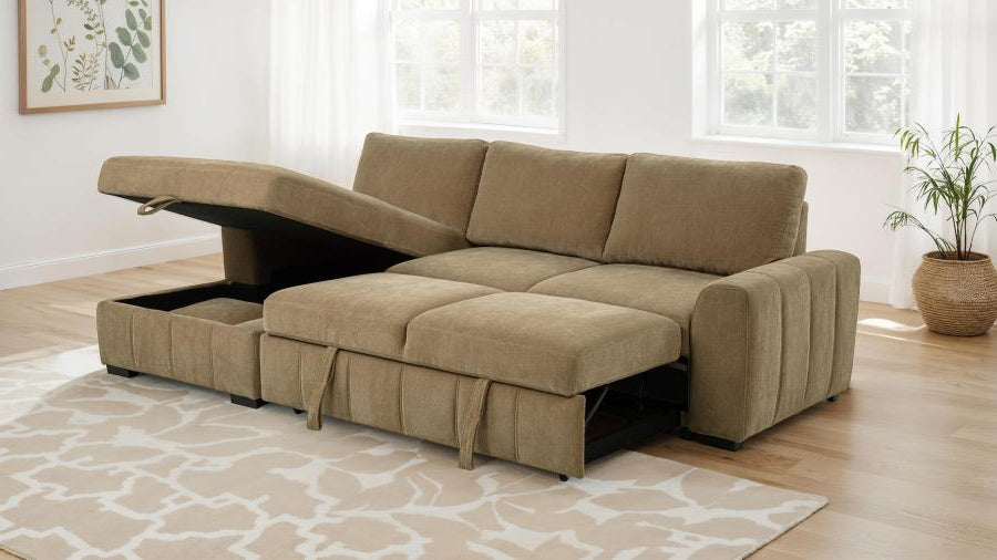 Pastrana Upholstered Sleeper Sectional Sofa RAF Chaise Grey 500359, LAF Chaise Grey 500349, LAF Chaise Camel 500358 &  RAF Chaise Camel 500348 - Venini Furniture 