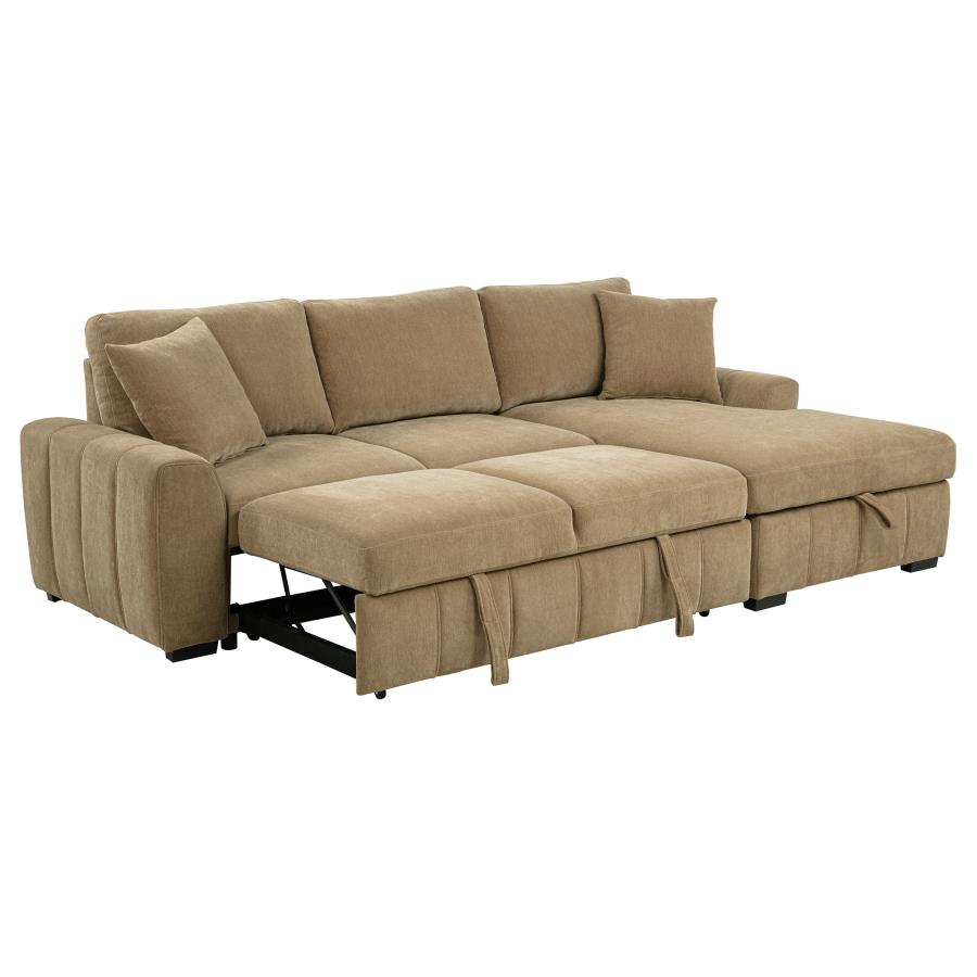 Pastrana Upholstered Sleeper Sectional Sofa RAF Chaise Grey 500359, LAF Chaise Grey 500349, LAF Chaise Camel 500358 &  RAF Chaise Camel 500348 - Venini Furniture 