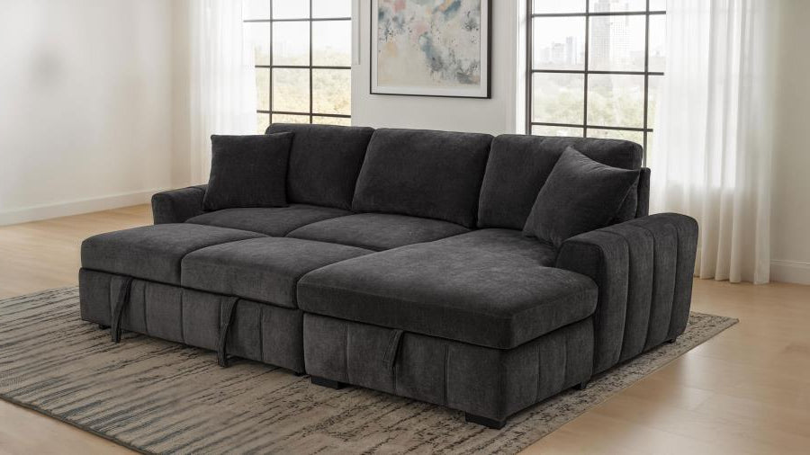 Pastrana Upholstered Sleeper Sectional Sofa LAF Chaise - Venini Furniture 