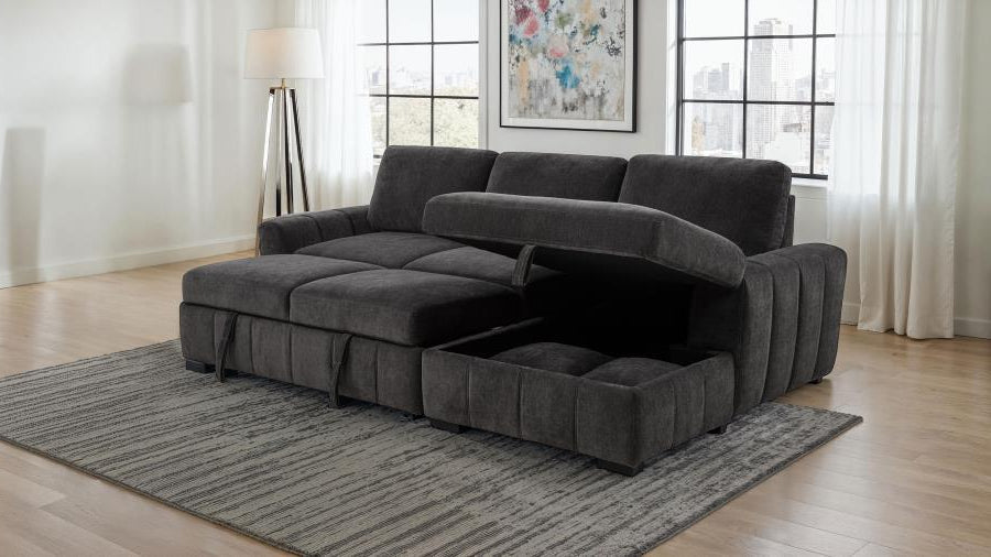 Pastrana Upholstered Sleeper Sectional Sofa LAF Chaise - Venini Furniture 