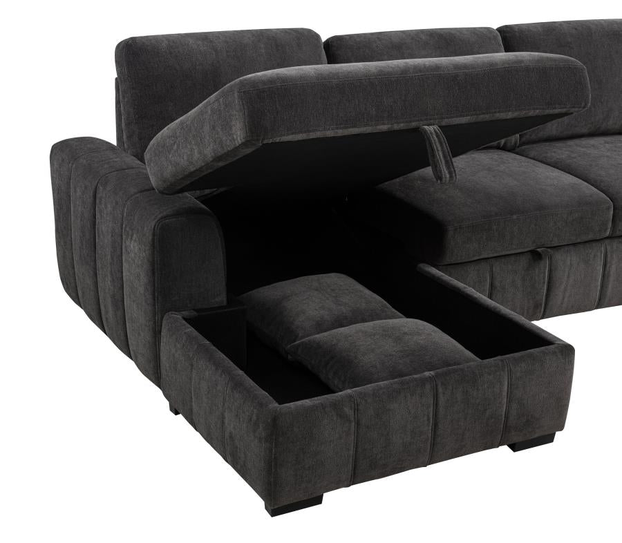 Pastrana Upholstered Sleeper Sectional Sofa LAF Chaise - Venini Furniture 