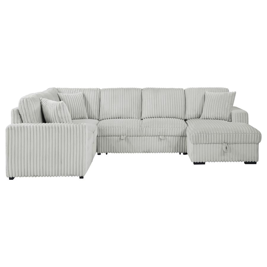 Devonshire Sleeper Sectional Sofa with Storage Chaise – Grey 501208 - Venini Furniture 