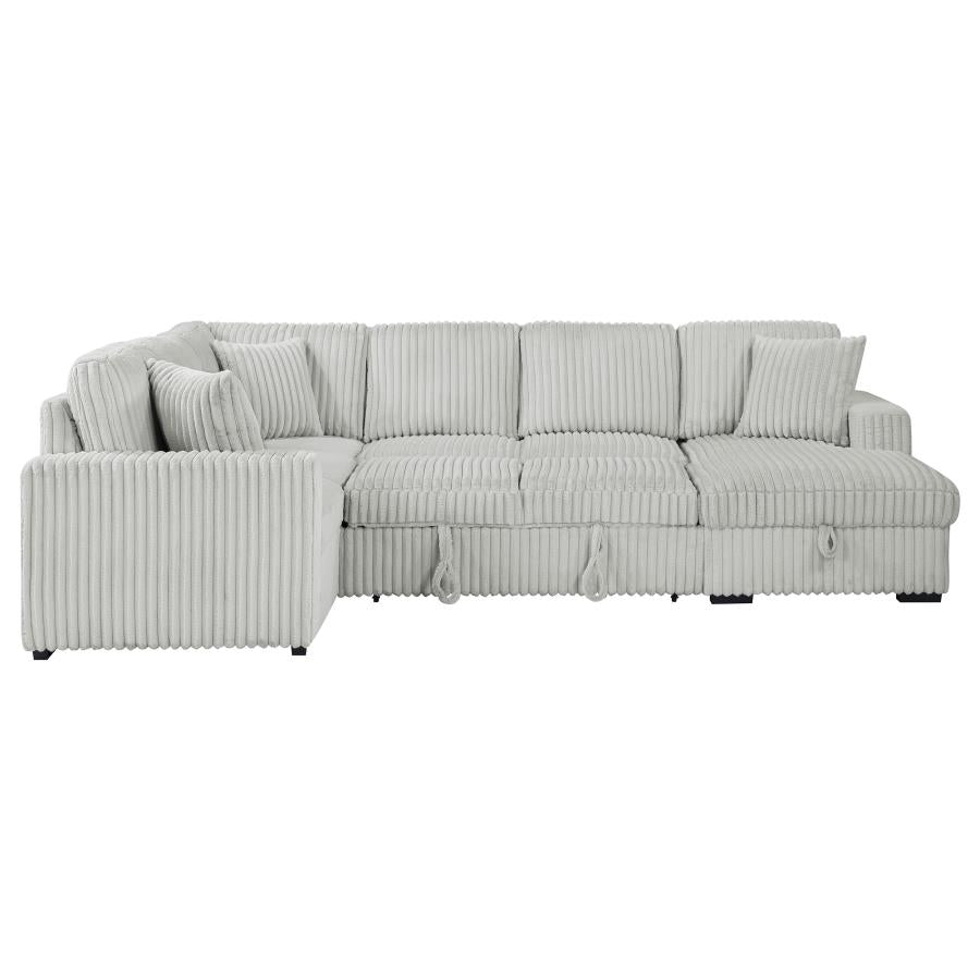 Devonshire Sleeper Sectional Sofa with Storage Chaise – Grey 501208 - Venini Furniture 