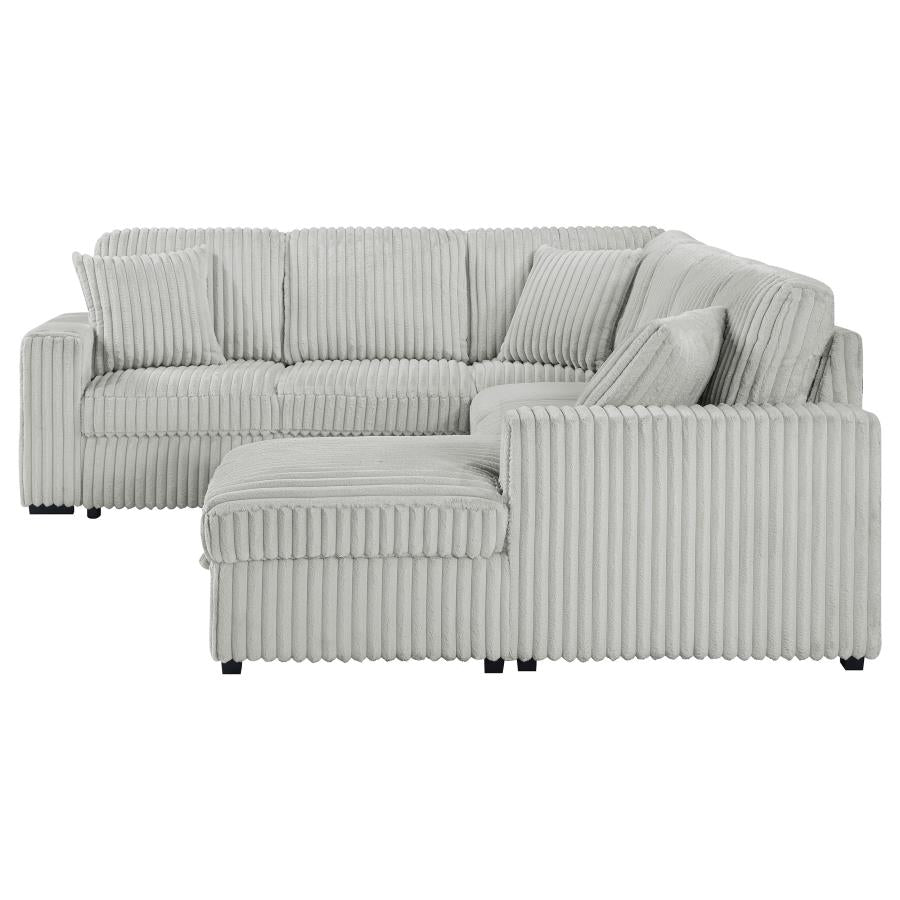 Devonshire Sleeper Sectional Sofa with Storage Chaise – Grey 501208 - Venini Furniture 