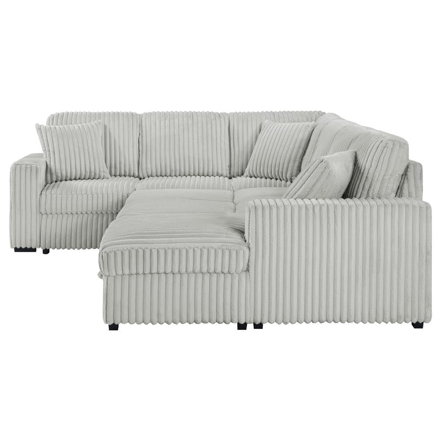 Devonshire Sleeper Sectional Sofa with Storage Chaise – Grey 501208 - Venini Furniture 