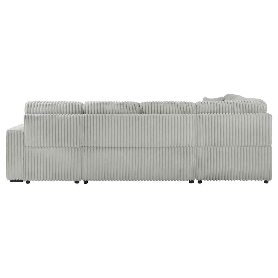 Devonshire Sleeper Sectional Sofa with Storage Chaise – Grey 501208 - Venini Furniture 