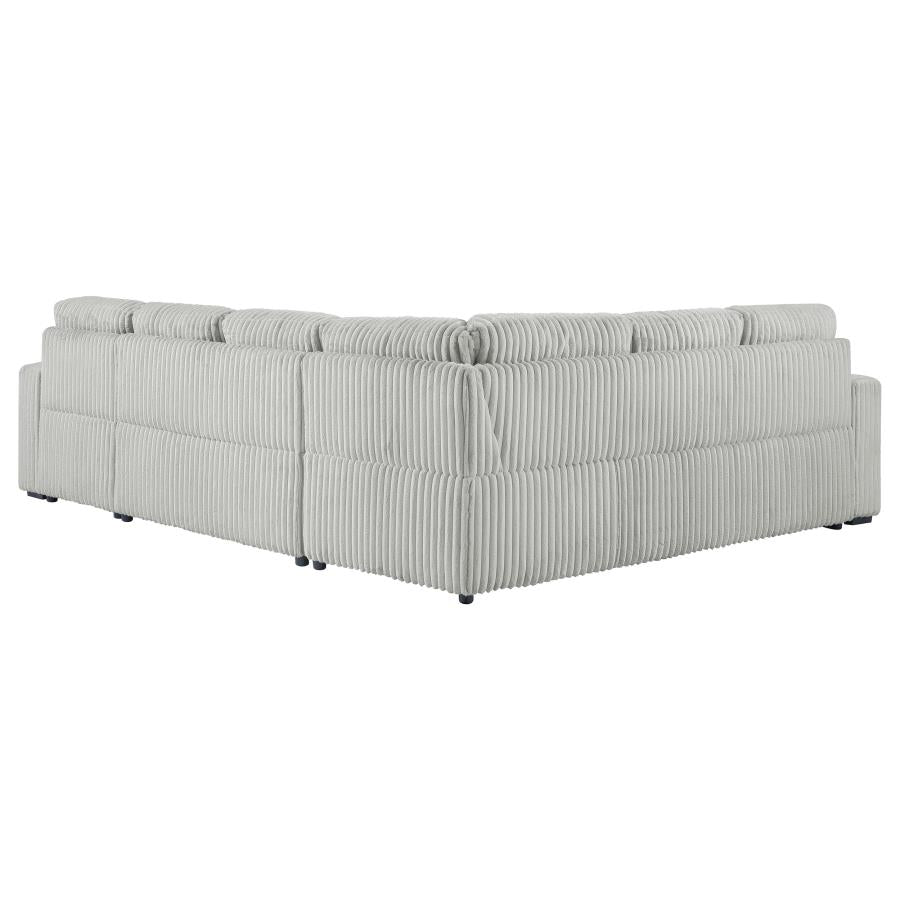 Devonshire Sleeper Sectional Sofa with Storage Chaise – Grey 501208 - Venini Furniture 
