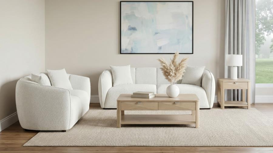 Aleisha 2-piece Fabric Upholstered Sofa Set Sand
