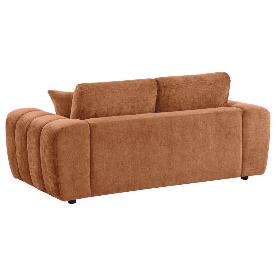 Burnett 2-piece Chenille Upholstered Sofa Set Burnt Orange