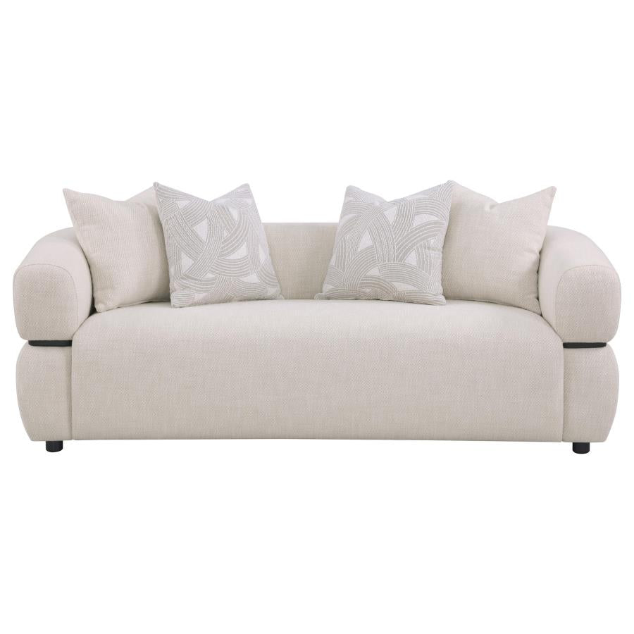 Jeanette 84-inch Fabric Upholstered Round Arm Sofa Beige 508961 - Venini Furniture 