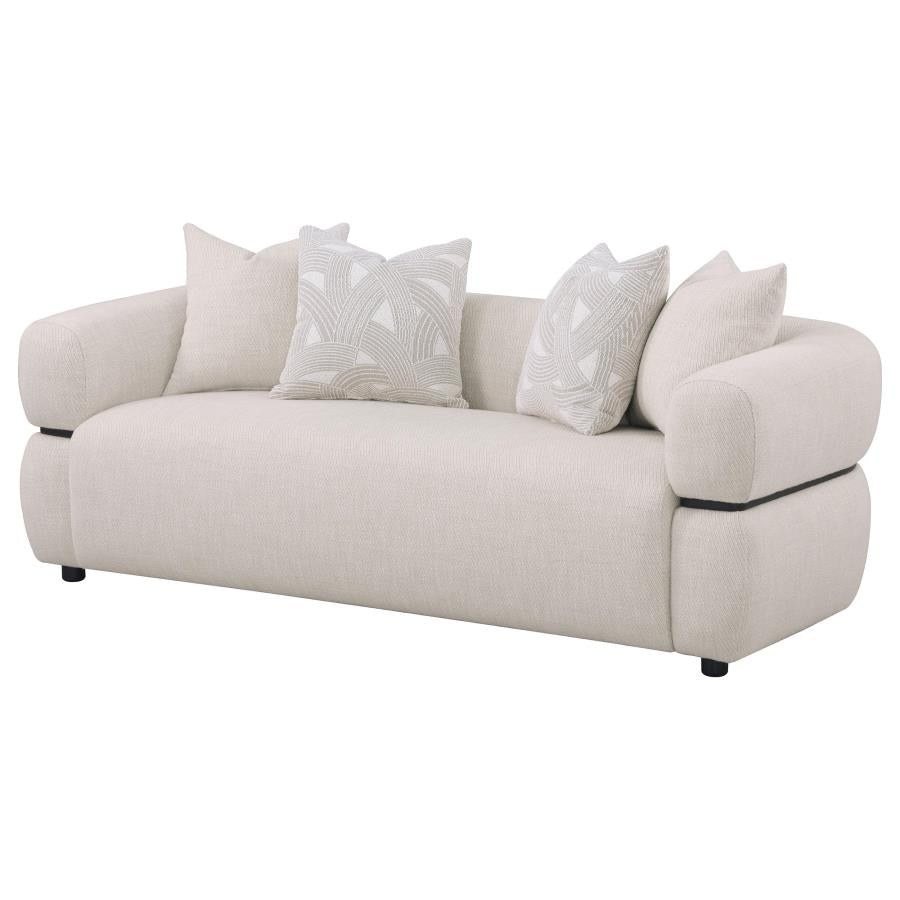 Jeanette 84-inch Fabric Upholstered Round Arm Sofa Beige 508961 - Venini Furniture 