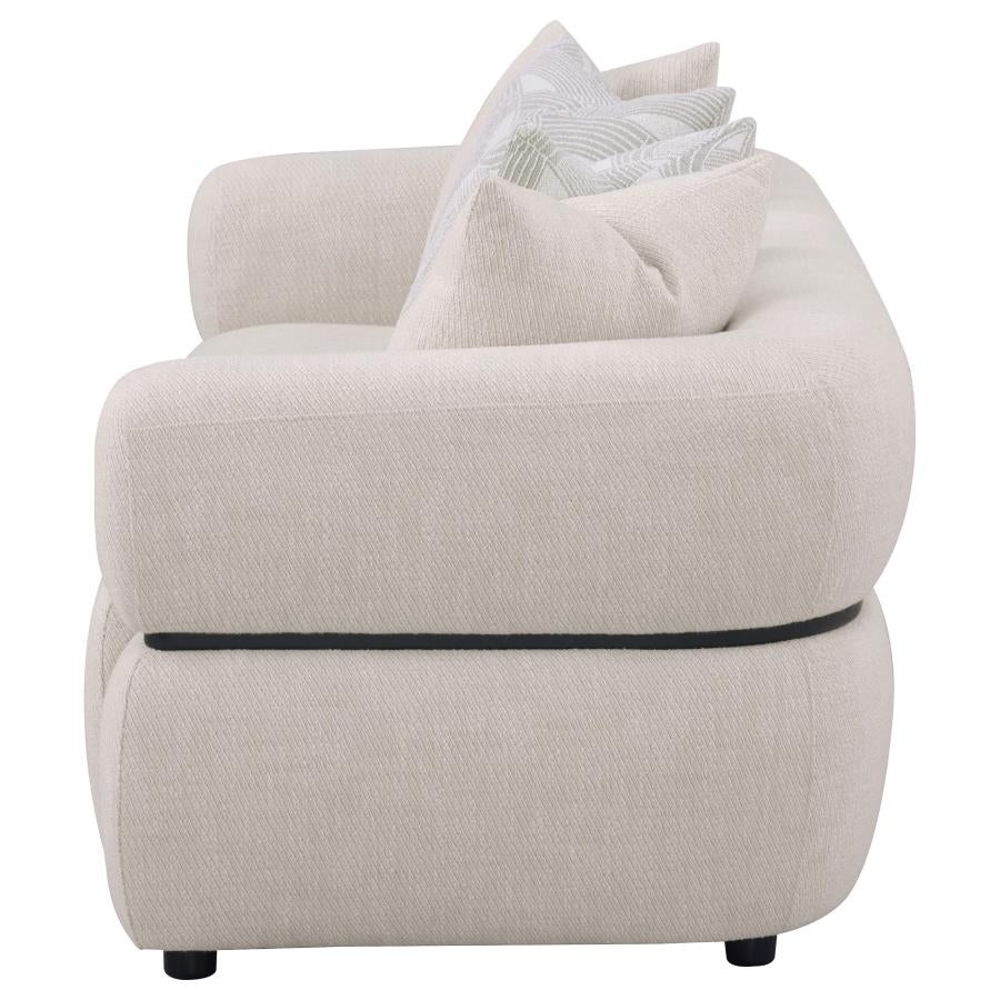 Jeanette 84-inch Fabric Upholstered Round Arm Sofa Beige 508961 - Venini Furniture 