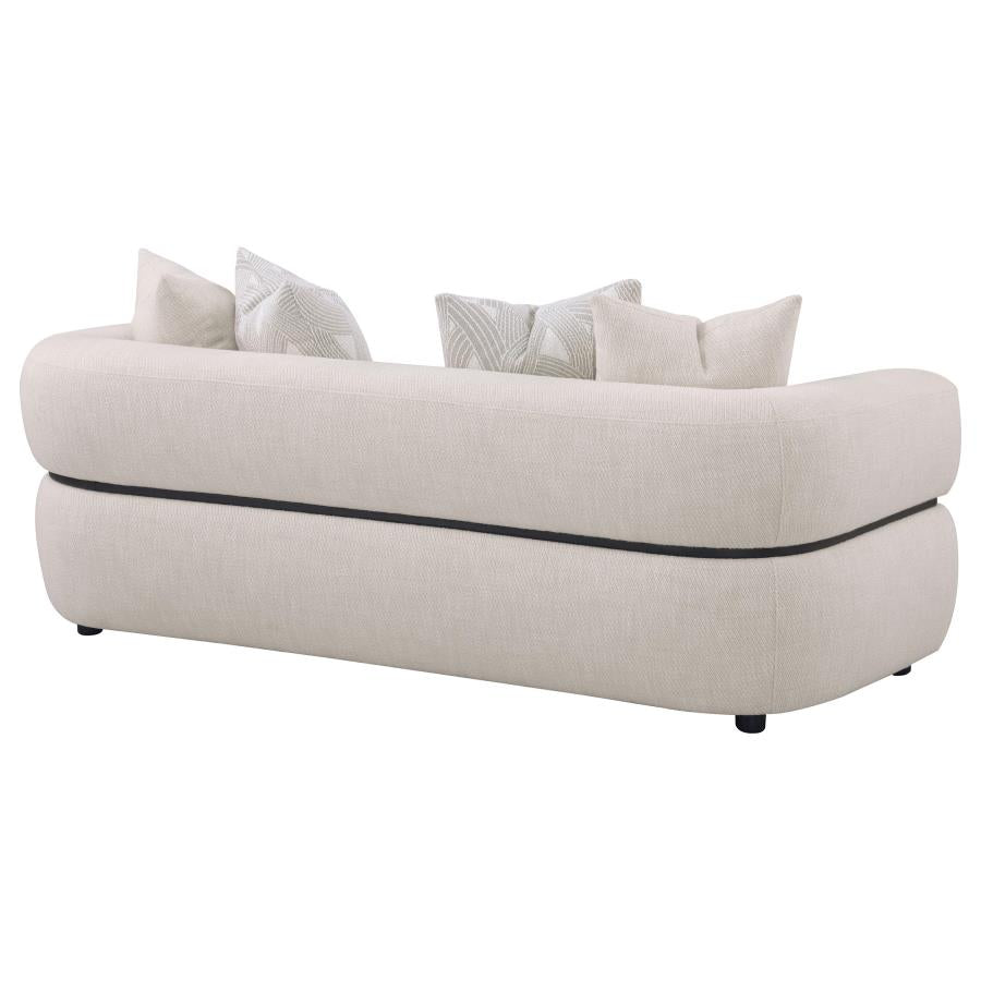 Jeanette 84-inch Fabric Upholstered Round Arm Sofa Beige 508961 - Venini Furniture 