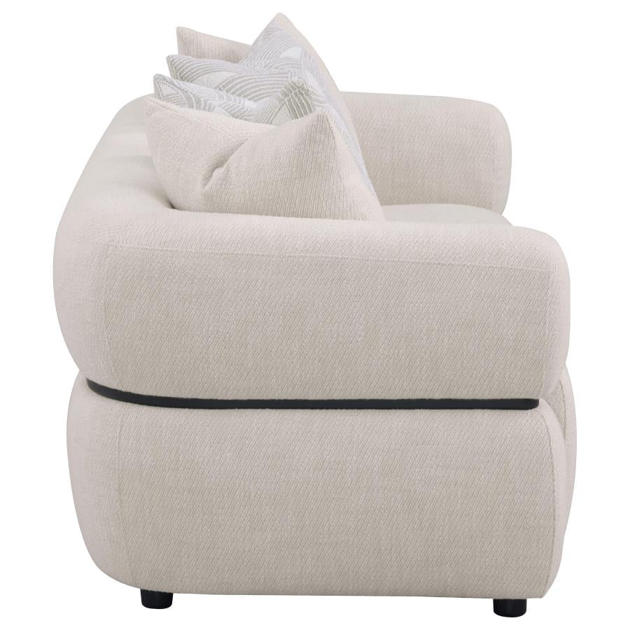 Jeanette 84-inch Fabric Upholstered Round Arm Sofa Beige 508961 - Venini Furniture 