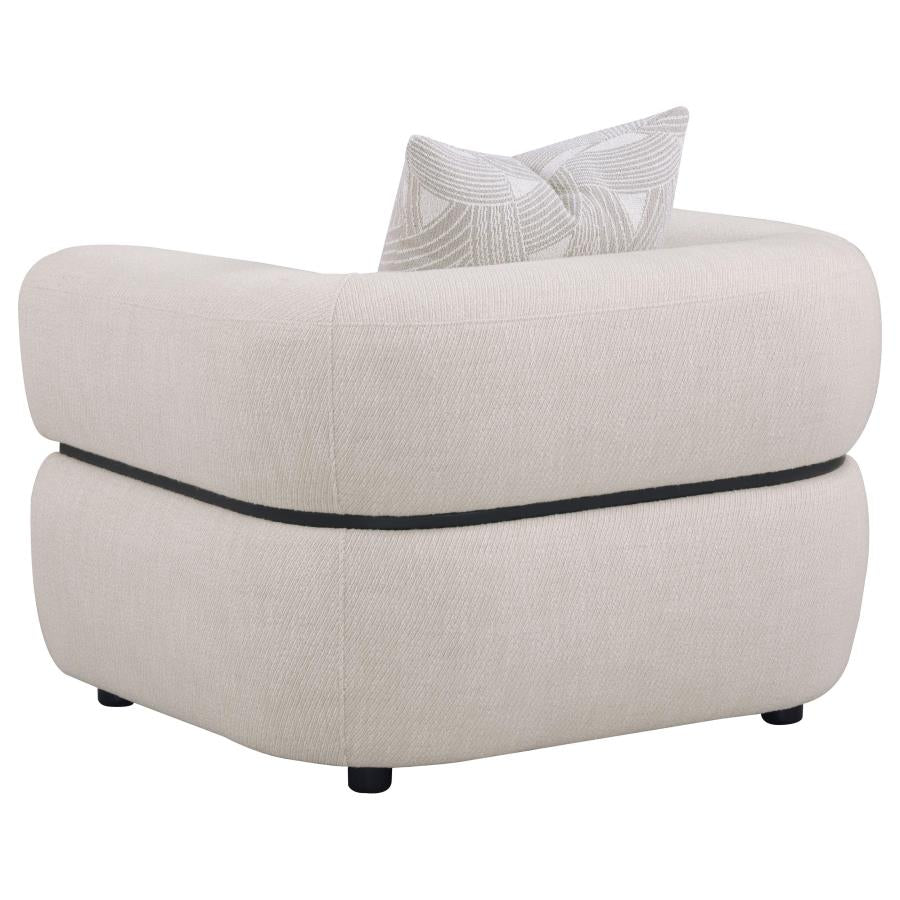 Jeanette Fabric Upholstered Round Arm Accent Chair Beige 508963 - Venini Furniture 